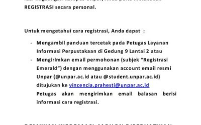 PENGUMUMAN AKSES KE DATABASE EMERALD DARI LUAR KAMPUS UNPAR