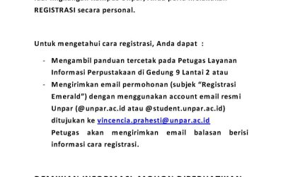 PENGUMUMAN AKSES KE DATABASE EMERALD DARI LUAR KAMPUS UNPAR